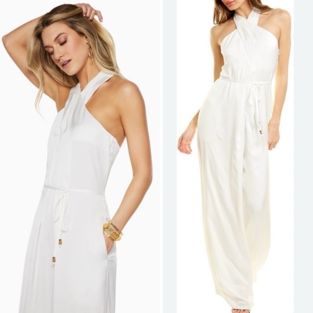 $495 Ramy Brook Wesley Jumpsuit Silk SZ 6